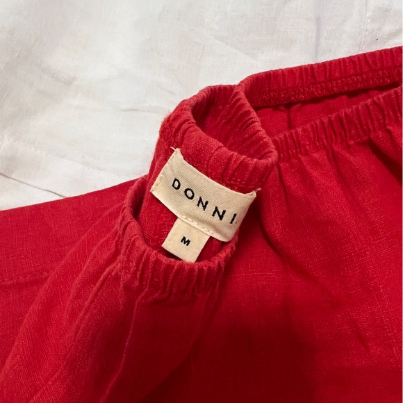 Brand New Sold Out Donni Linen Simple Pant in Tomato - Picture 4 of 4